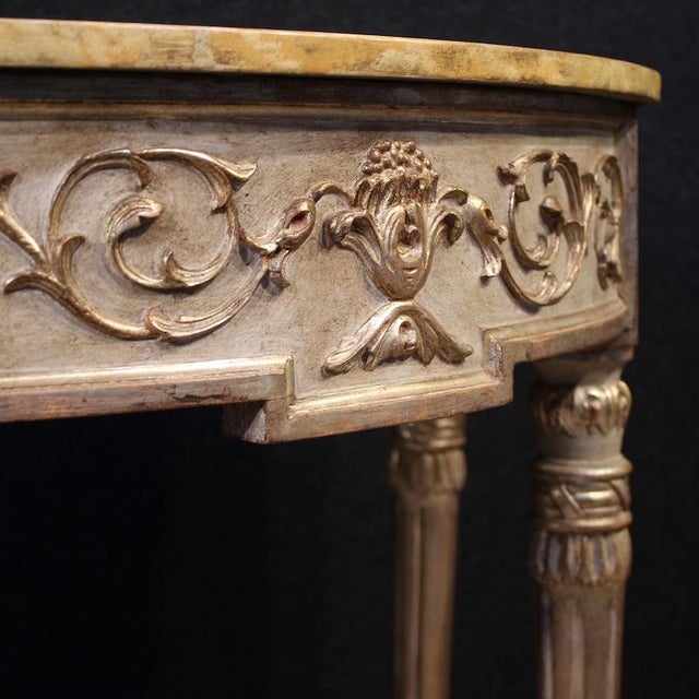20th Century Italian Louis XVI Lacquered Console Table, 1970s For Sale - Image 12 of 13