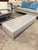 Early 21st Century Roche Bobois Gray Leather Bench With Chrome Legs. Modern Luxe Design For Sale - Image 5 of 6