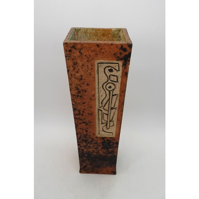 Brown Ceramic Vase with Sandstone Abstract Art Pottery by B. Enianaky for Troika, 1970s For Sale - Image 8 of 12
