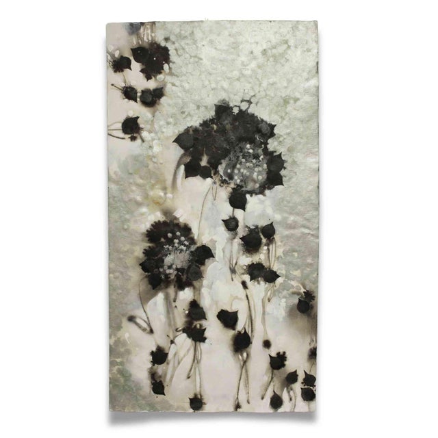 Paper "Black Fleur 123" Black and White Original Abstract Collage on Handmade Paper For Sale - Image 7 of 7