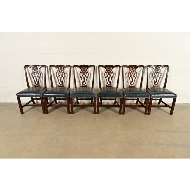 English Councill Craftsmen Georgian Carved Mahogany Dining Chairs, Set of Six For Sale - Image 3 of 13