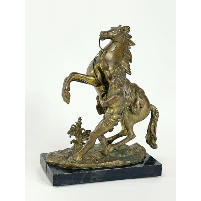 1960s Vintage Doré Bronze Marly Horse Sculpture, After Guillaume Coustou the Elder For Sale - Image 5 of 6