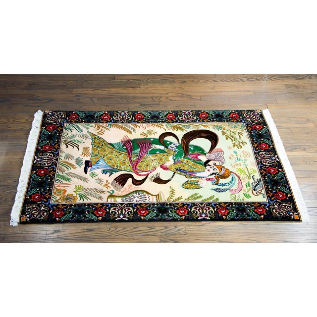 Vintage Pictorial Tabriz Rug For Sale - Image 11 of 12
