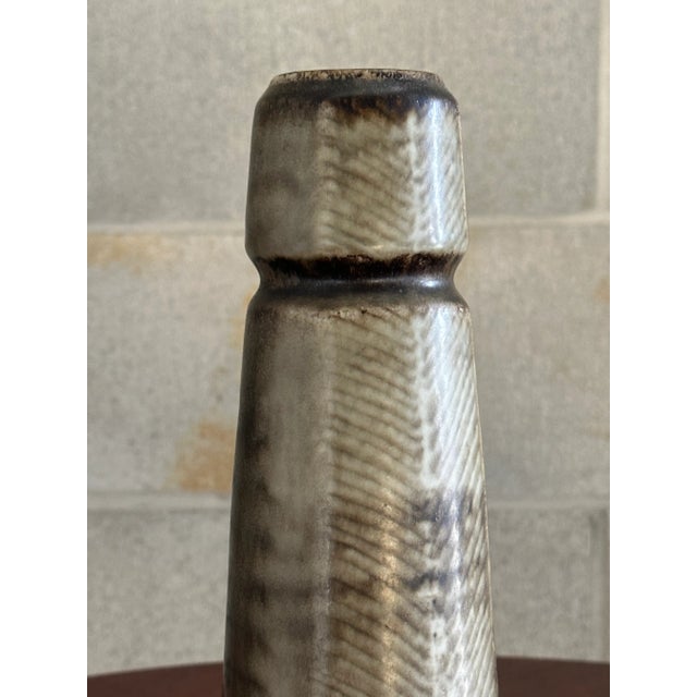 Gray 1950's Carl-Harry Stålhane Large Stoneware Vase for Rörstrand For Sale - Image 8 of 12