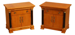 Thomasville Pair Of Grand Classics Biedermeier Style Maple Nightstands