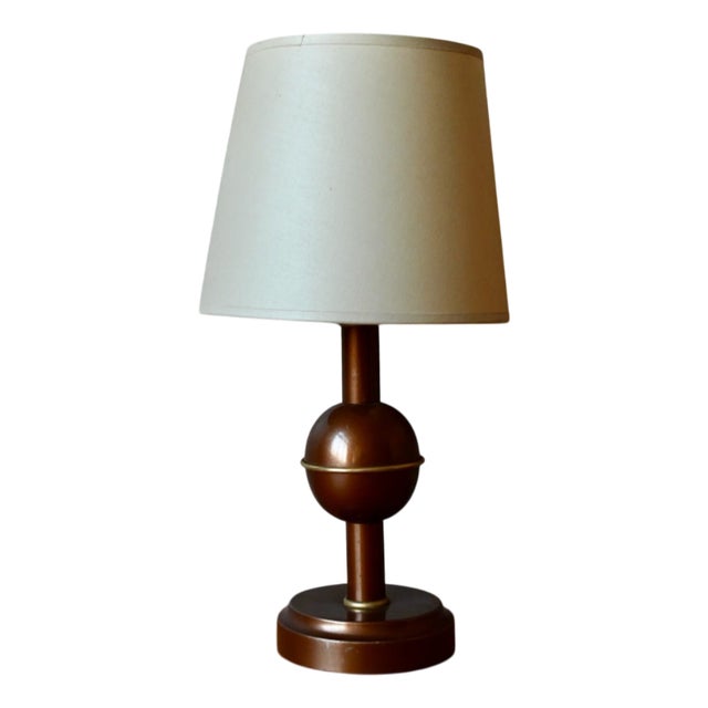 Art Deco Bohemian Style Gilt Brass Table Lamp, France, 1940s For Sale