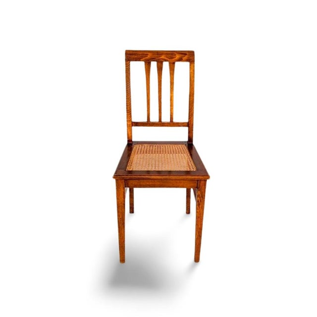 Antique Viennese Art Nouveau Cane and Wood Side Chair For Sale - Image 9 of 9