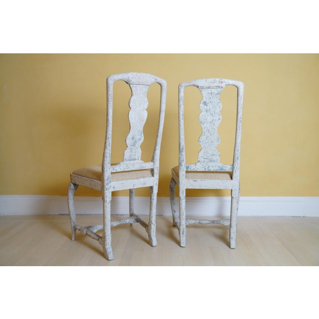 Late 18th Century 18th Century Swedish Rococo Side Chairs - Set of 2 For Sale - Image 5 of 14