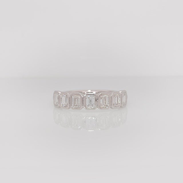 1 Carat Lab Grown Diamond Band Ring – Solid 14k Gold Wedding Band, Size 6.75 For Sale - Image 4 of 9
