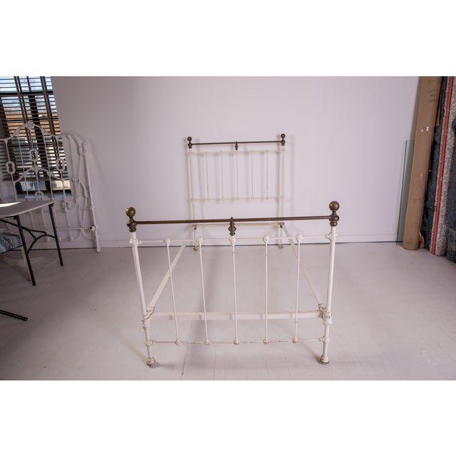 1910s Shabby Chic White Iron Victorian Bedframe Chairish