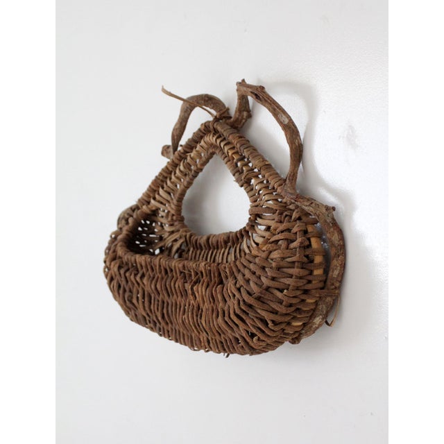 Vintage Woven Vine Wall Basket For Sale - Image 6 of 10