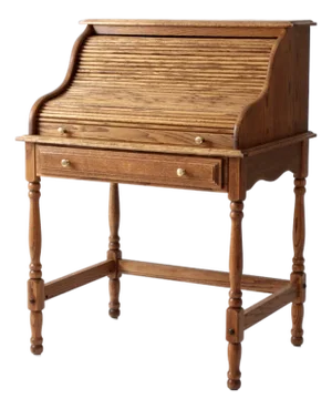 Vintage Oak Roll Top Secretary Desk