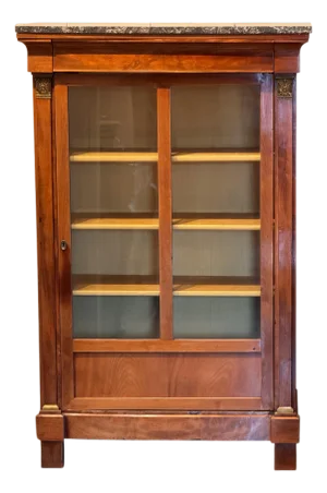 19th Century French Empire Mahogany Bibliothèque With Marble Top
