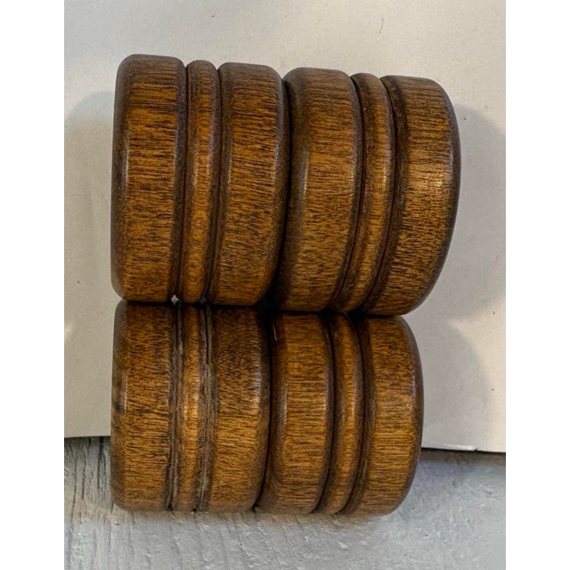 Mid-Century Modern Vintage Wooden Napkin Rings - Set of 4 For Sale - Image 3 of 5