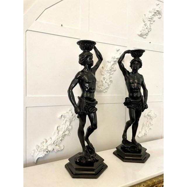 Antique Victorian Carved Ebonised Figures, 1850, Set of 2 For Sale - Image 4 of 18