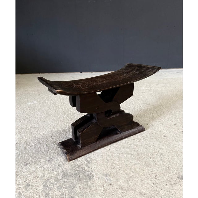 Wood Handcarved Ashanti Tribal Stool, Africa, 1950s For Sale - Image 7 of 17