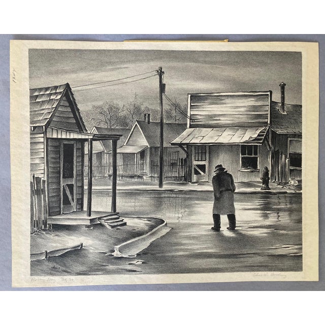 Offering an especially rare and powerfully evocative original lithograph, signed in pencil by the famed Texan artist...