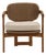 Modern Brown Faux Wicker & Teak Outdoor Arm Chair For Sale