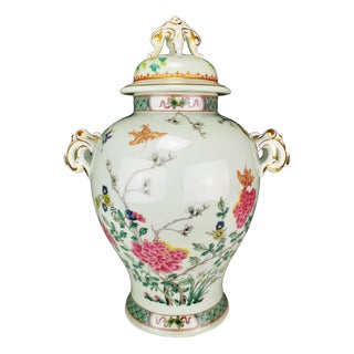 Large Lidded Vase with Openwork Handles Kien Long by Haviland for Puiforcat, Limoges, France, Late 20th Century For Sale