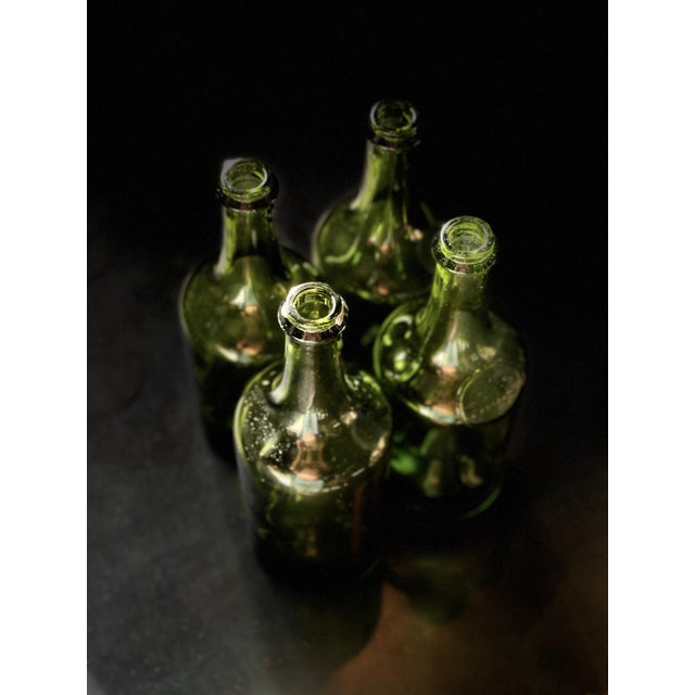 Bubbled Glass Water Bottles, France, 1925, Set of 17 For Sale - Image 3 of 14