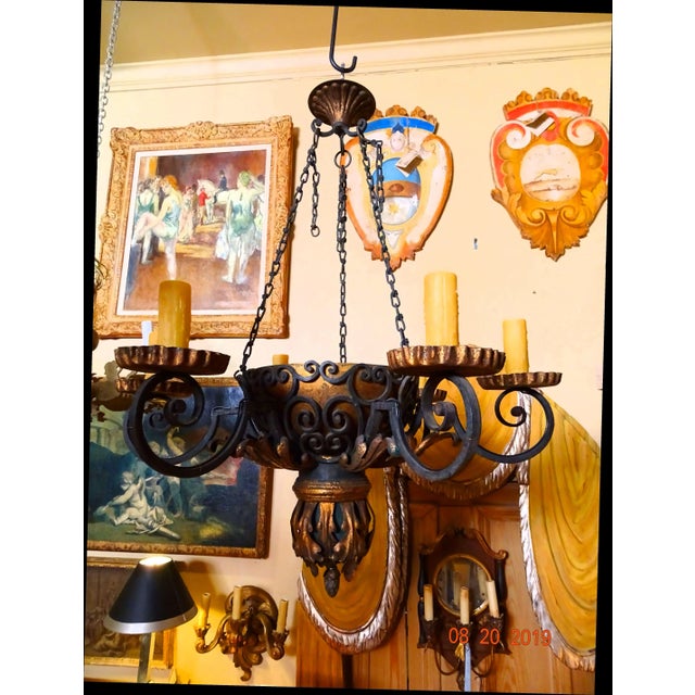 Vintage Wrought Iron Chandelier For Sale - Image 12 of 12