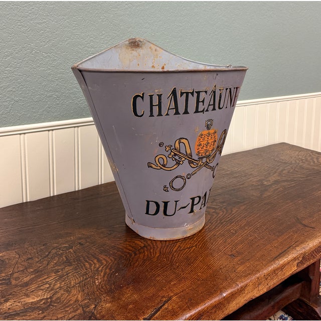 Antique French Zinc Grape Hod Wine Cellar Harvest Bucket Basket Planter C. 1900 For Sale - Image 17 of 18