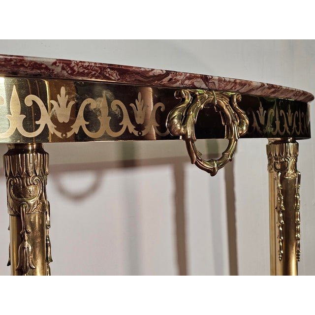 Italian Brass Console Table, 1950s For Sale - Image 8 of 9