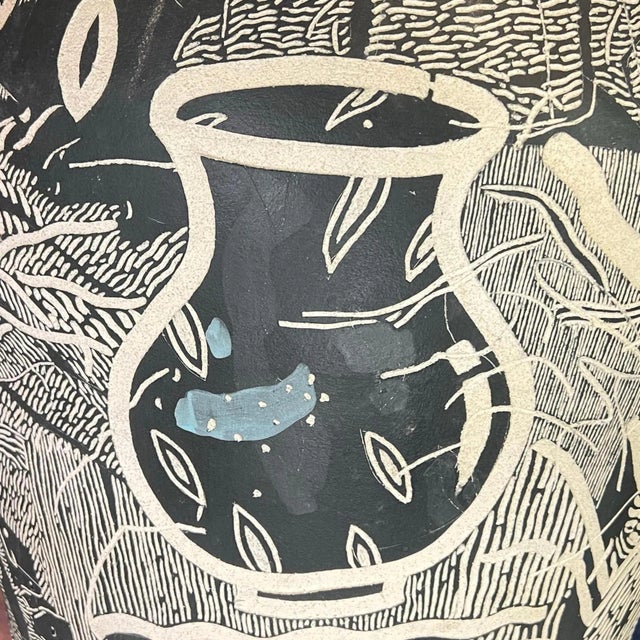 Massive Mid-Century Modern Sgraffito Ceramic Floor Vase For Sale - Image 10 of 12