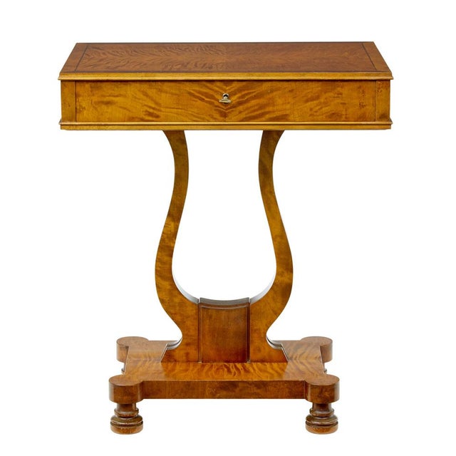 Antique Birch Sewing Table with Contents, 1895 For Sale - Image 4 of 10