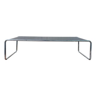 Chromed Steel Frame Coffee Table in the Style of Marcel Breuer For Sale