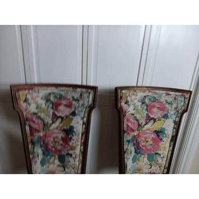 1950s Victorian Style Parlor Chair Wood Floral Design Cushion Set of 2 For Sale In Naples, FL - Image 6 of 11