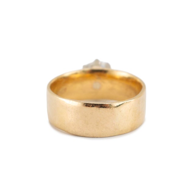 Late 20th Century Vintage Traub Orange Blossom 18k Yellow Gold Gia 1.40ct Circular Engagement Ring, Size 7.5 For Sale - Image 5 of 10