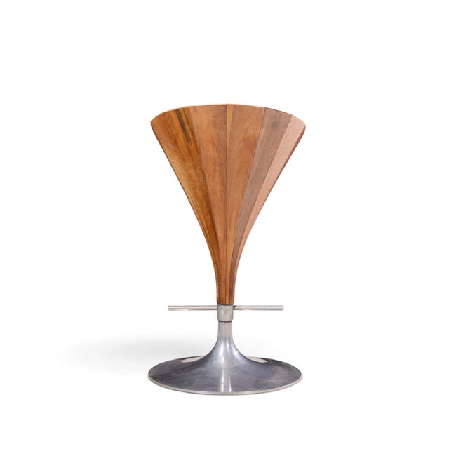 Brown John Mortensen for Dyrlund Mid Century Danish Fountain Barstools - Set of 4 For Sale - Image 8 of 10