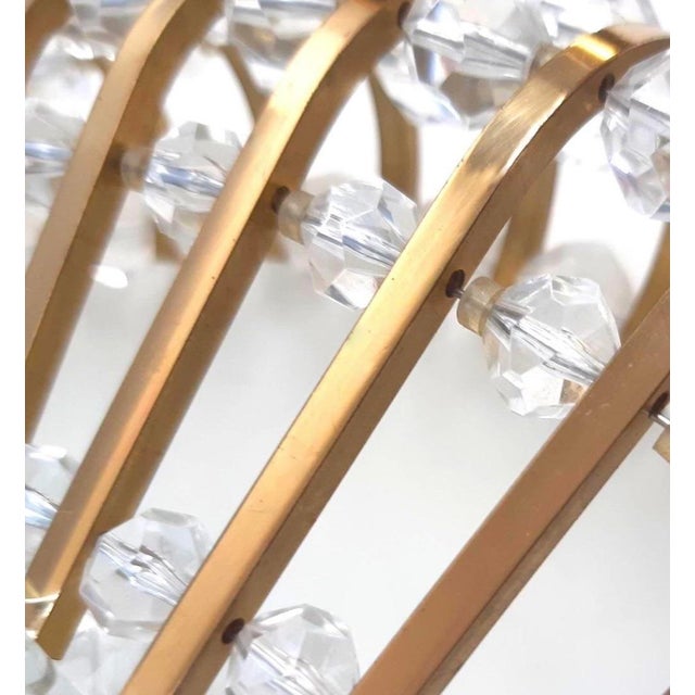 Metal Glass and Brass Ceiling Light by Ernst Palme Palwa, 1970s For Sale - Image 7 of 10