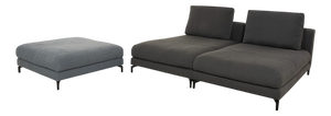 Nuvola Loungers and Ottoman in Grey Fabric from Rolf Benz, Set of 3