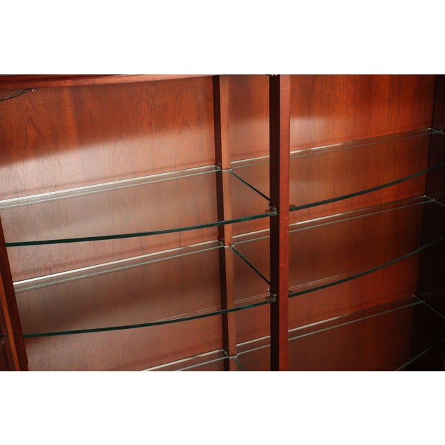 Wood Baker Historic Charleston Collection Large Mahogany Bow Front China Cabinet For Sale - Image 7 of 18