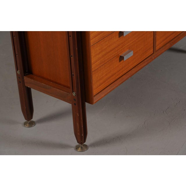 Brown Vintage Italian Teak Wall Unit, 1960s For Sale - Image 8 of 12