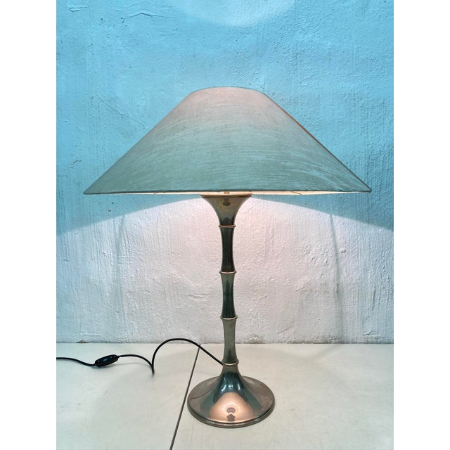 One large table lamp from the 1970s, single-bulb, E27 socket. Designed by Ingo Maurer for Design M, model Bamboo. Metal,...