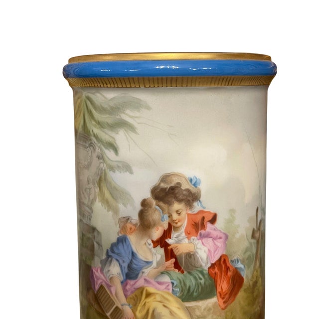 Late 19th Century Late 19th Century Pair of French Sèvres Style Porcelain Vases. For Sale - Image 5 of 10