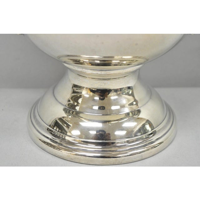 Metal Vintage Victorian Silver Plated Trophy Cup Urn Champagne Chiller Bar Ice Bucket For Sale - Image 7 of 13