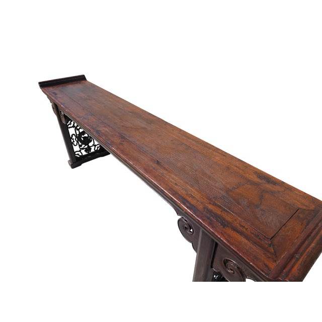 Chinese Mid 18th Century 107" Long Everted-Flange Altar Table For Sale - Image 3 of 9