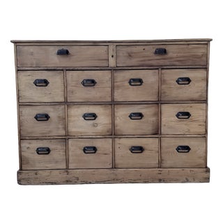 Pine Workshop Cabinet with Drawers, 1950s For Sale