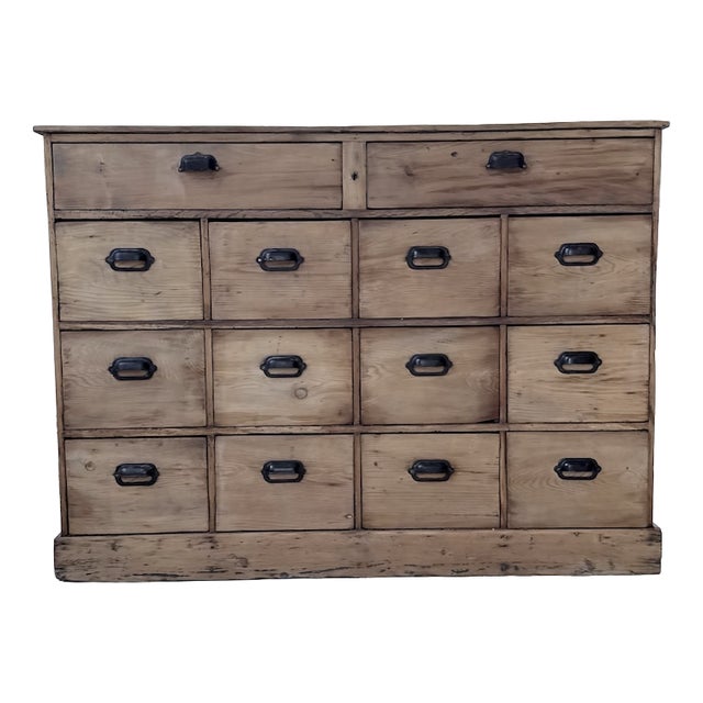 Pine Workshop Cabinet with Drawers, 1950s For Sale