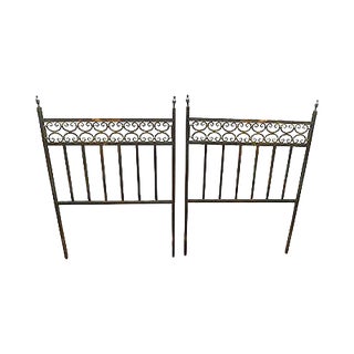 Hollywood Regency Vintage Custom Brass Twin Size Bed Headboards - a Pair For Sale