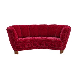 Vintage Danish 2-Seater Banana Sofa, 1950s For Sale