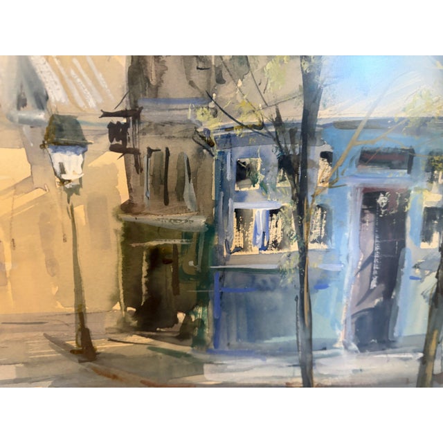 Late 20th Century Lucien Delarue "Sacre Coeur" Montmartre Signed Original Watercolor, Framed For Sale - Image 5 of 7