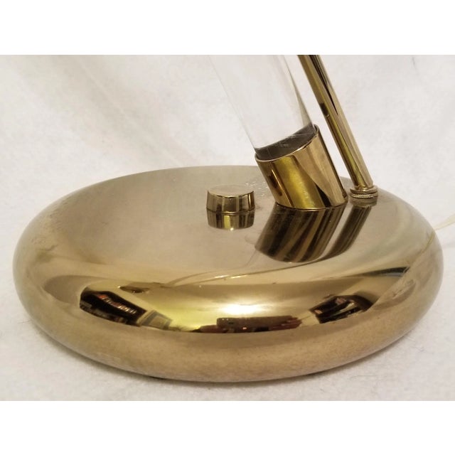 Vintage Lucite and Brass Halogen Articulated Desk Lamp, Canadanian Made