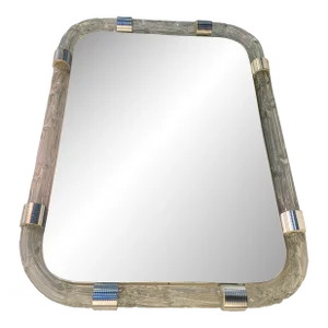 Italian "Torciglione-Torchon" Murano Style Glass Wall Mirror by SimoEng