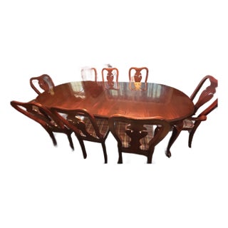 1960s Thomasville Traditional Style Mahogany Dining Table With Extension Leaves For Sale
