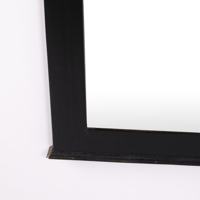 Mirror with Black Painted Pine Frame, 1940s For Sale - Image 4 of 7